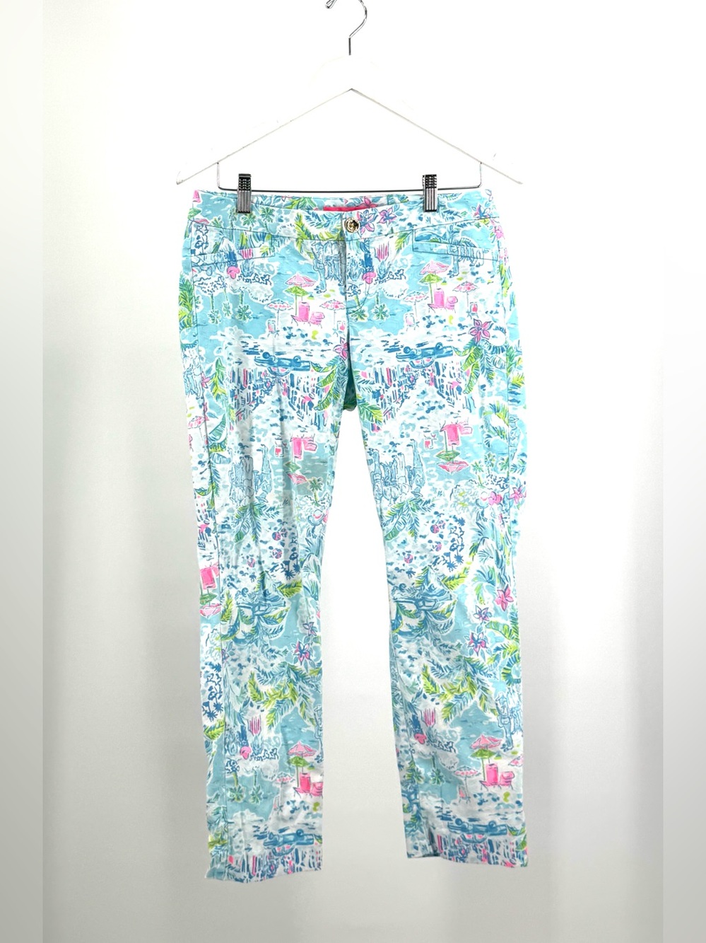 Lilly Pulitzer Kelly Skinny Crop What A Lovely Place Pants Size 8